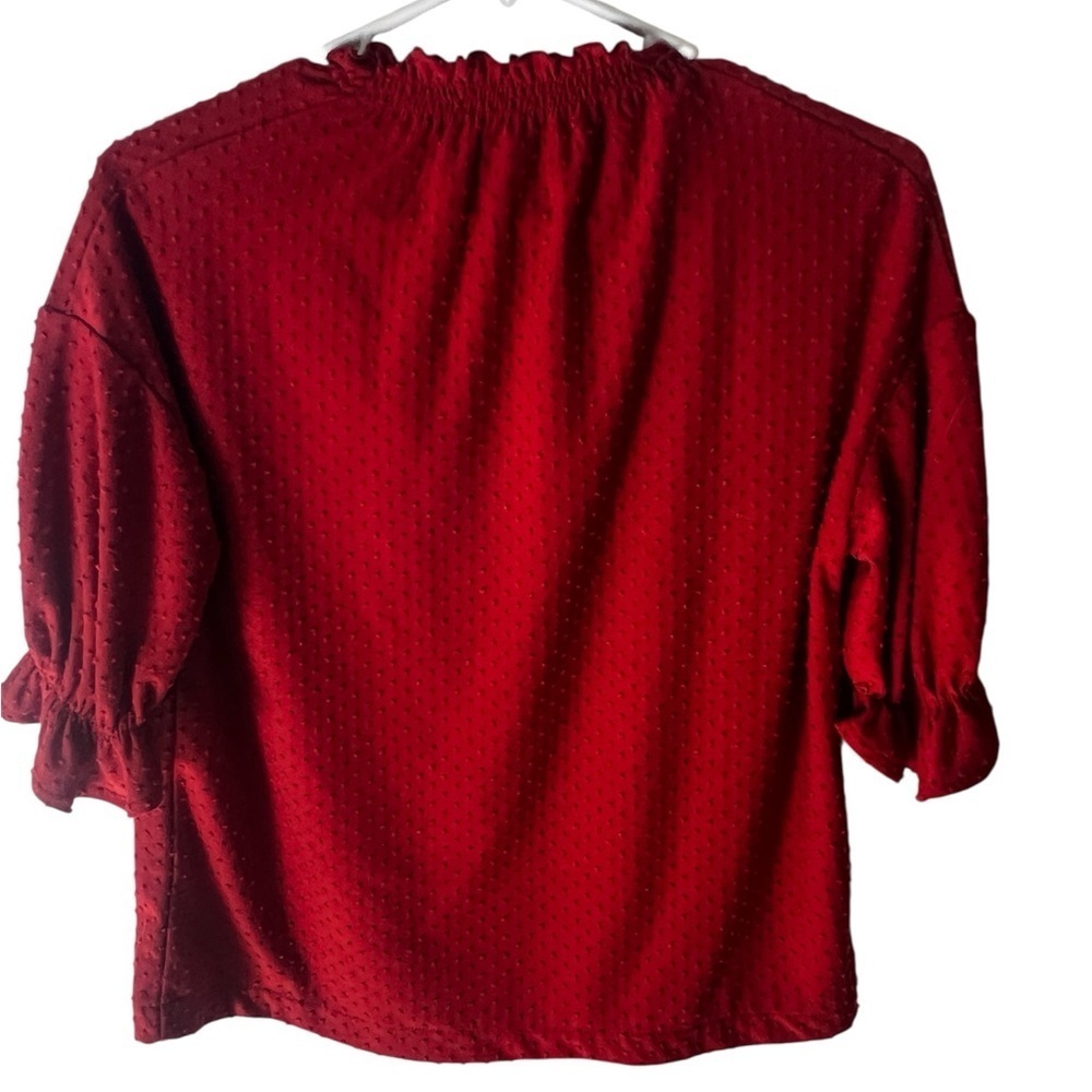 Madewell Red Textured Blouse - Picture 2 of 6